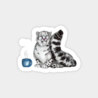 Snow Leopards Cuppa Sticker